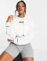 Фото #1 товара The Couture Club lounge gothic ribbed crop hoody in white co-ord