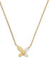 ფოტო #1 პროდუქტის Gold-Tone Crystal Social Butterfly Pendant Necklace, 16" + 3" extender