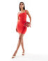 Фото #1 товара Vesper square neck bodycon mini dress in bright red