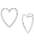 ფოტო #1 პროდუქტის Silver-Tone Open Heart Stud Earrings