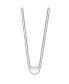 Фото #2 товара Chisel polished Double Hearts on 18 inch 2-Strand Cable Chain Necklace