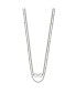 Chisel polished Double Hearts on 18 inch 2-Strand Cable Chain Necklace Серебристый, 18 - фото #2