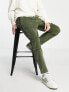Фото #3 товара ASOS DESIGN tapered cord trousers with busted seams in green