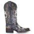 Фото #1 товара Corral Boots Floral Embroidery & Studs Square Toe Cowboy Womens Black Casual Bo