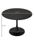 Фото #6 товара 42.13" Modern Round Dining Table, Four Patchwork Tabletops With Black Solid Wood