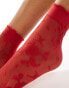 Фото #4 товара ASOS DESIGN red lace socks