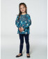 ფოტო #3 პროდუქტის Big Girls Organic Cotton Legging With Knee Print Navy