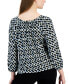 Petite Printed Peasant Top