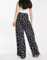 Фото #2 товара ASOS DESIGN palazzo trouser in black polka dot print