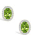 Peridot (1-3/4 ct. t.w.) and Lab Grown Sapphire (1/5 ct. t.w.) Halo Studs in 10K Yellow Gold
