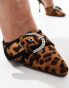 Public Desire Elton two part pointed heels with embellsihed buckle detail in leopard