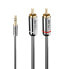 Lindy 3m 3.5mm to Phono Audio Cable - Cromo Line - 3.5mm - Male - 2 x RCA - Male - 3 m - Anthracite