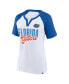 Women's White, Royal Florida Gators Best Squad Stacked Raglan Notch Neck T-shirt