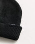 French Connection FCUK ribbed beanie hat in black