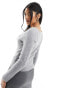 Pimkie metallic v neck jumper in silver