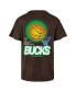 Фото #2 товара 47 Brand Men's Brown Milwaukee Bucks Vintage-like Tubular Dagger Tradition Premium T-Shirt