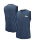 ფოტო #1 პროდუქტის Men's Navy Denver Broncos Warm Up Sleeveless T-shirt