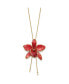 24K Gold-trim Lacquer Dipped Red Cattleya Orchid Adjustable Necklace