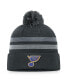 Фото #1 товара Men's Charcoal St. Louis Blues Authentic Pro Home Ice Cuffed Knit Hat with Pom