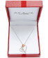 Diamond Belle Rose Heart Pendant Necklace (1/10 ct. t.w.) in Sterling Silver & 14k Rose Gold, 16" + 2" extender