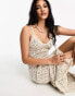 Фото #8 товара ASOS DESIGN knitted crochet midi dress in open stitch in stone