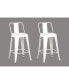 Industrial Metal Barstools with Bucket Back and 4 Legs, Set of 2