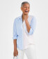 Фото #1 товара Women's Mixed Stripe Cotton Shirt, Created for Macy's