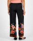 Petite Pull-On Floral Satin Pants, Created for Macy's Черный, PXS - фото #2