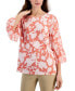 ფოტო #1 პროდუქტის Women's Printed Ruffled-Sleeve Top, Created for Macy's