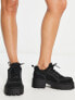 Фото #2 товара ASOS DESIGN Mattie square toe chunky lace up shoes in black canvas