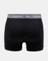 Calvin Klein cotton stretch trunks 3 pack in black with coloured waistband