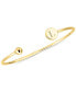 ფოტო #2 პროდუქტის Initial Elle Cuff Bangle Bracelet in 14K Gold-Plated Sterling Silver