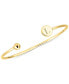 Initial Elle Cuff Bangle Bracelet in 14K Gold-Plated Sterling Silver