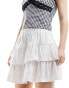 Фото #3 товара ASOS DESIGN tiered broderie skirt in white