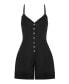 ფოტო #2 პროდუქტის Women's Mini Linen V-Neck Jumpsuit