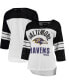 ფოტო #2 პროდუქტის Women's White and Black Baltimore Ravens First Team Three-Quarter Sleeve Mesh T-shirt