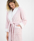 Фото #3 товара Women's Long Plush Fleece-Trim Robe, Created for Macy's