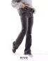 Фото #1 товара Stradivarius Petite straight bootcut jean in black wash