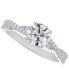 ფოტო #1 პროდუქტის Diamond Round-Cut Twisted Pavé Engagement Ring (7/8 ct. t.w.) in 14k White Gold