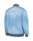 ფოტო #3 პროდუქტის Men's Light Blue Chicago Cubs Cross Bronx Fashion Satin Full-Snap Varsity Jacket