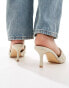 Truffle Collection heeled padded mules in stone