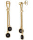 ფოტო #6 პროდუქტის Lapis Lazuli Double Chain Drop Earrings in 14k Gold-Plated Sterling Silver (Also in Onyx & Turquoise)