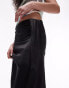 Фото #2 товара Topshop satin tuck midi skirt in black