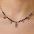 Trendy steel necklace with Chakra beads and charms BHKN082