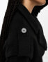 4th & Reckless Tall exclusive formal longline wool look coat in black