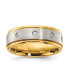ფოტო #1 პროდუქტის Stainless Steel Brushed Yellow IP-plated 8.00mm Band Ring