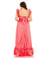 ფოტო #2 პროდუქტის Women's Plus Size Ruffle Strap High Low Gown