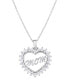 Фото #1 товара Cubic Zirconia Mom Heart Pendant In Silver Plate