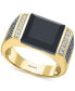 ფოტო #1 პროდუქტის EFFY® Men's Black Onyx & Diamond (5/8 ct. t.w.) Ring in 14k Gold