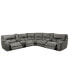 Фото #2 товара CLOSEOUT! Terrine 7-Pc. Fabric Sectional with 3 Power Motion Recliners and 2 USB Consoles, Created for Macy's